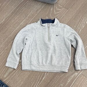 Vineyard Vines Heather Gray Kids Quarter-Zip Sweatshirt